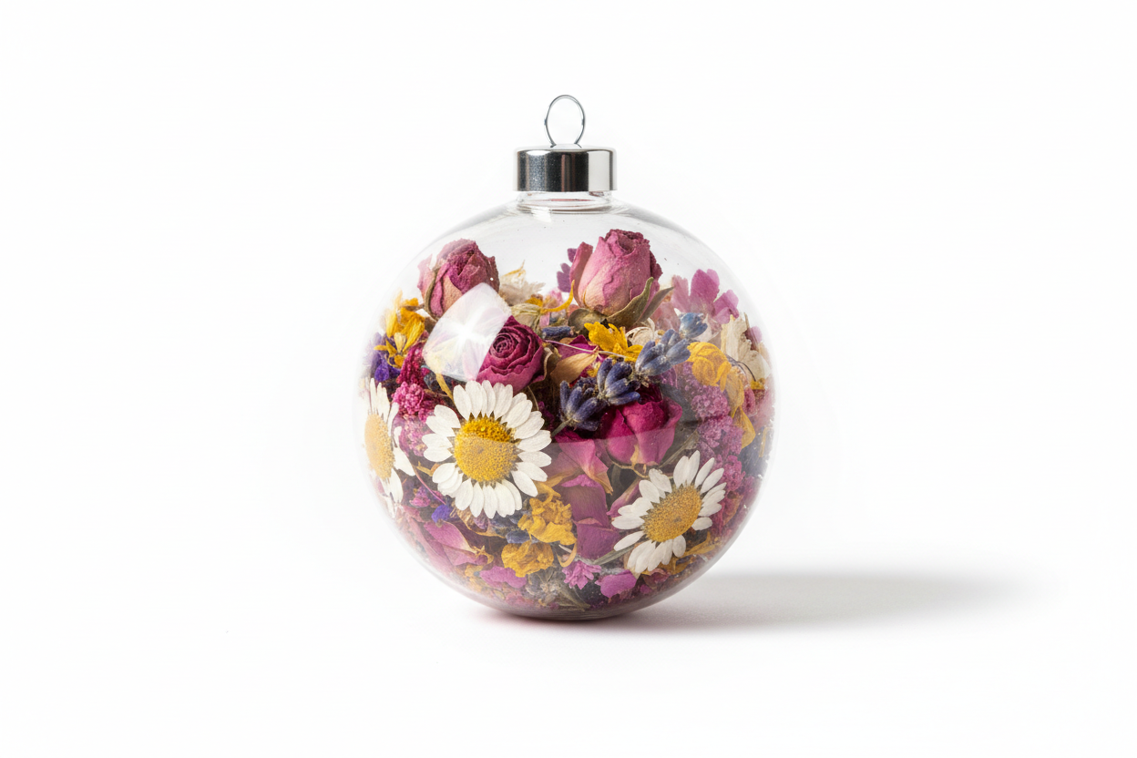 No hole in the ornament, with silver topper